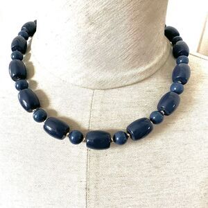 Blue beaded vintage necklace